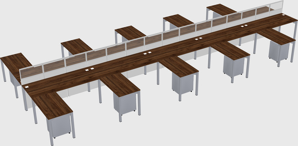 Shared l-shape cubicle