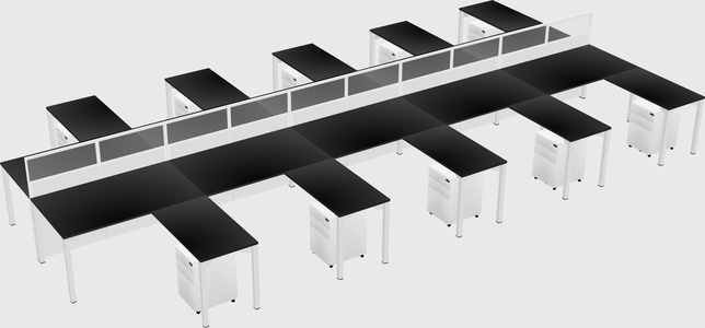 Shared l-shape cubicle