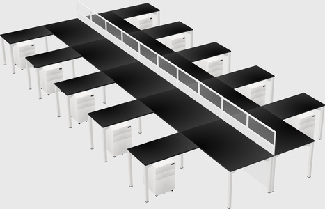 Shared l-shape cubicle