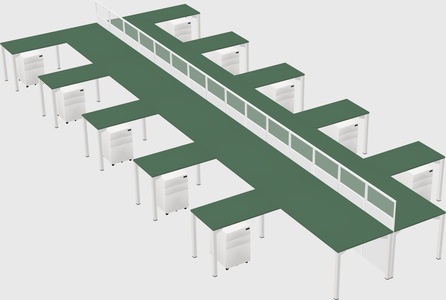 Shared l-shape cubicle