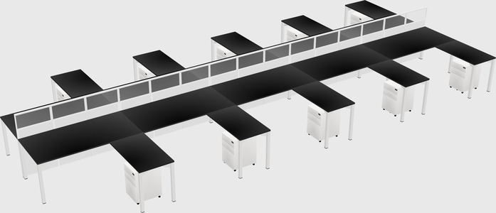 Shared l-shape cubicle