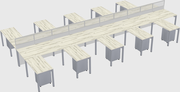 Shared l-shape cubicle