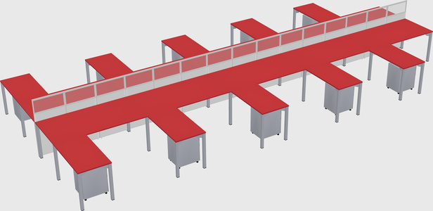 Shared l-shape cubicle