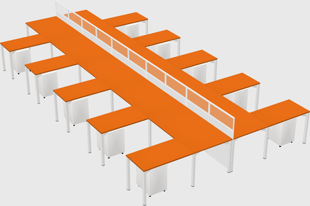 Shared l-shape cubicle