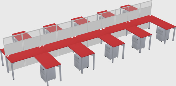 Shared l-shape cubicle