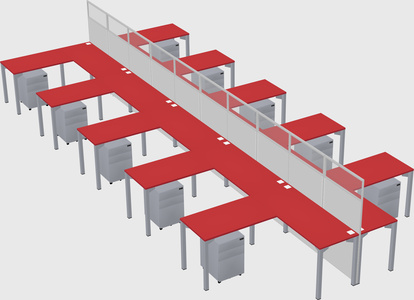 Shared l-shape cubicle