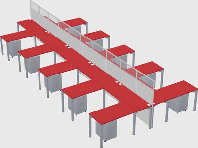 Shared l-shape cubicle