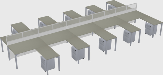 Shared l-shape cubicle