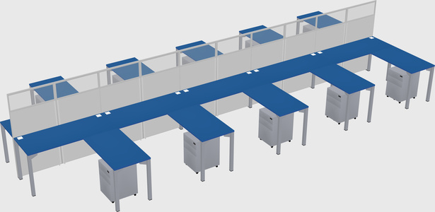 Shared l-shape cubicle