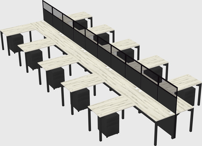 Shared l-shape cubicle