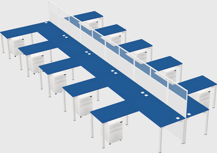 Shared l-shape cubicle