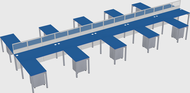 Shared l-shape cubicle