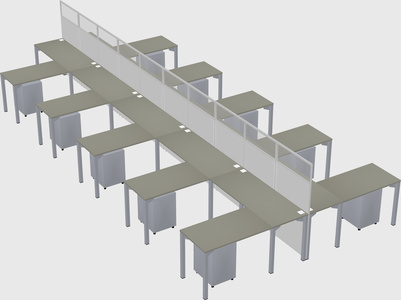 Shared l-shape cubicle
