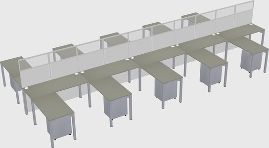 Shared l-shape cubicle