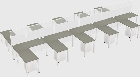 Shared l-shape cubicle