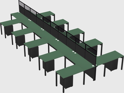 Shared l-shape cubicle