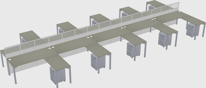 Shared l-shape cubicle