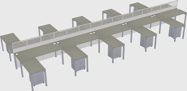 Shared l-shape cubicle