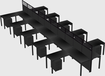 Shared l-shape cubicle