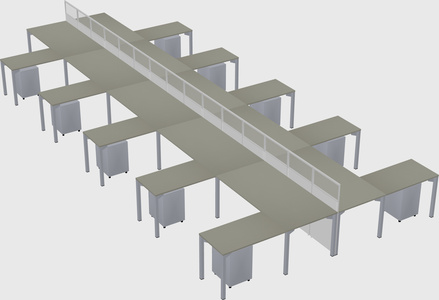 Shared l-shape cubicle