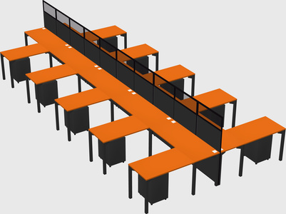 Shared l-shape cubicle