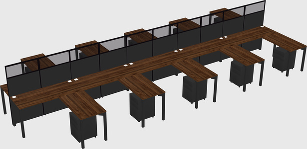 Shared l-shape cubicle