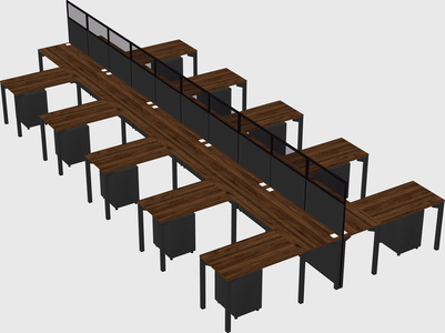 Shared l-shape cubicle