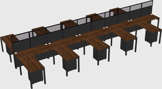 Shared l-shape cubicle
