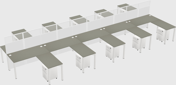 Shared l-shape cubicle