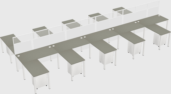 Shared l-shape cubicle