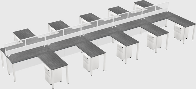 Shared l-shape cubicle