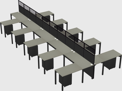 Shared l-shape cubicle
