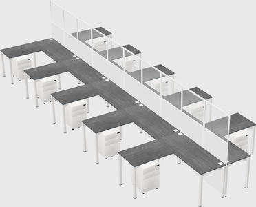 Shared l-shape cubicle