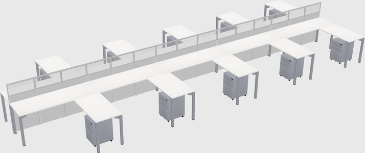 Shared l-shape cubicle
