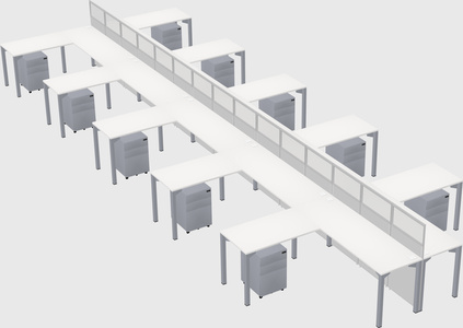 Shared l-shape cubicle