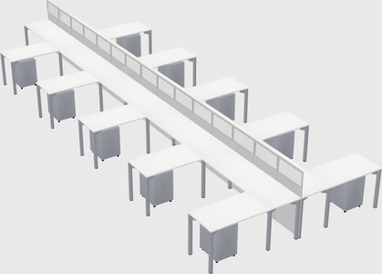 Shared l-shape cubicle