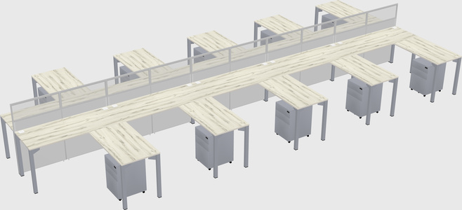 Shared l-shape cubicle