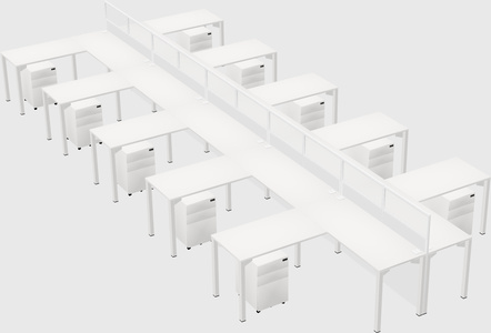 Shared l-shape cubicle