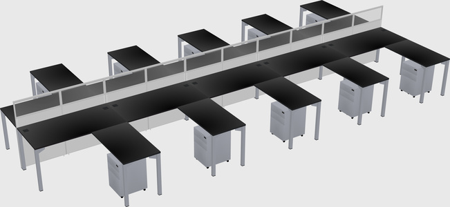 Shared l-shape cubicle