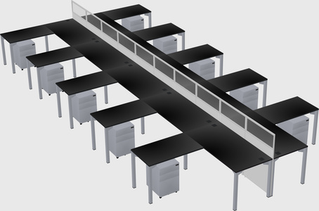 Shared l-shape cubicle