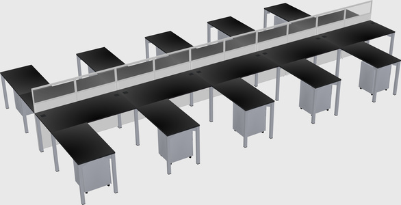 Shared l-shape cubicle