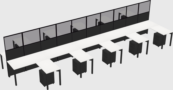 Shared l-shape cubicle