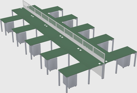 Shared l-shape cubicle