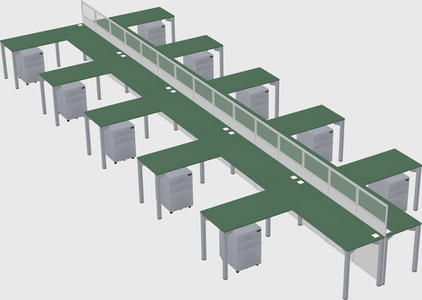 Shared l-shape cubicle