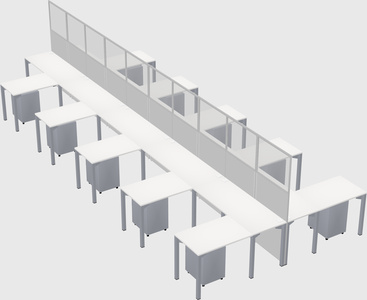 Shared l-shape cubicle