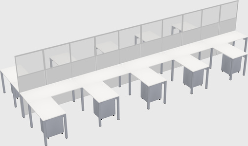 Shared l-shape cubicle