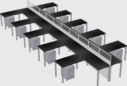 Shared l-shape cubicle