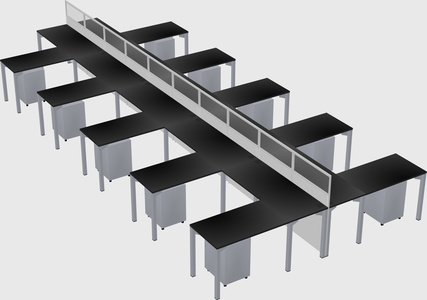 Shared l-shape cubicle