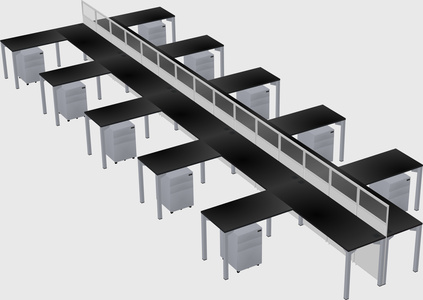 Shared l-shape cubicle