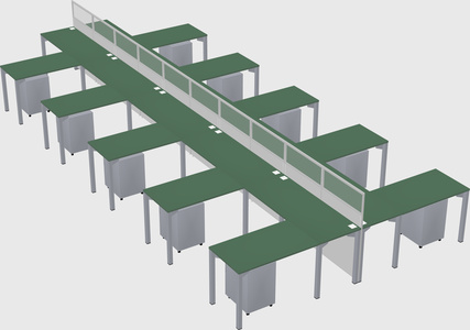Shared l-shape cubicle